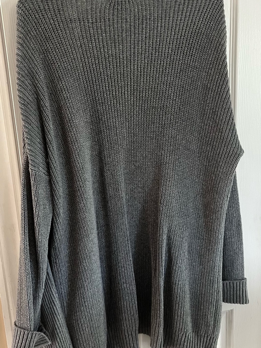 Universal Thread Gray Open-Front Ribbed Cardigan - Picture 2 of 2